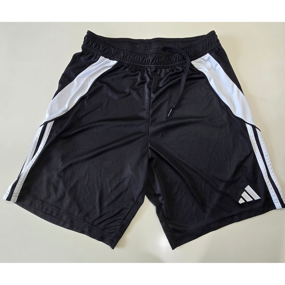 Adidas Mens Black White 3 Stripe‎ Athletic Shorts Regular Fit Size Medium